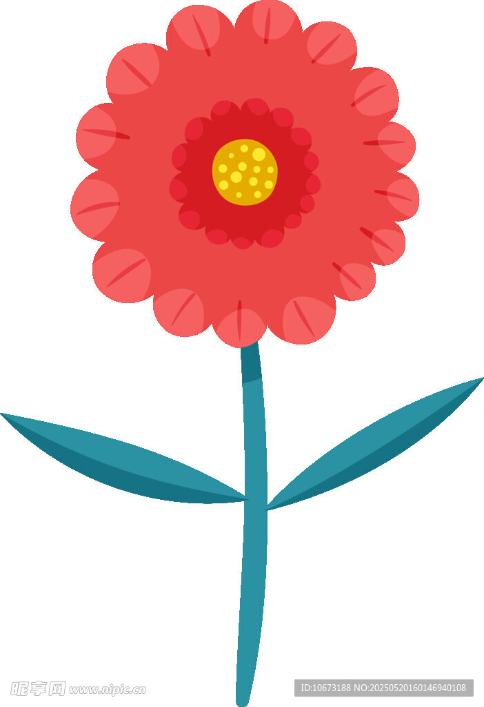 红色花朵插画