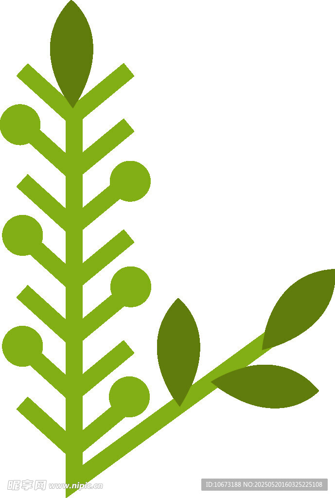 绿色植物枝叶图标