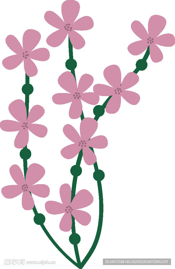 粉色小花插画图案