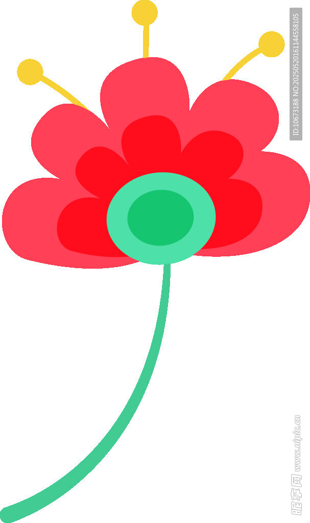 红色花朵插画