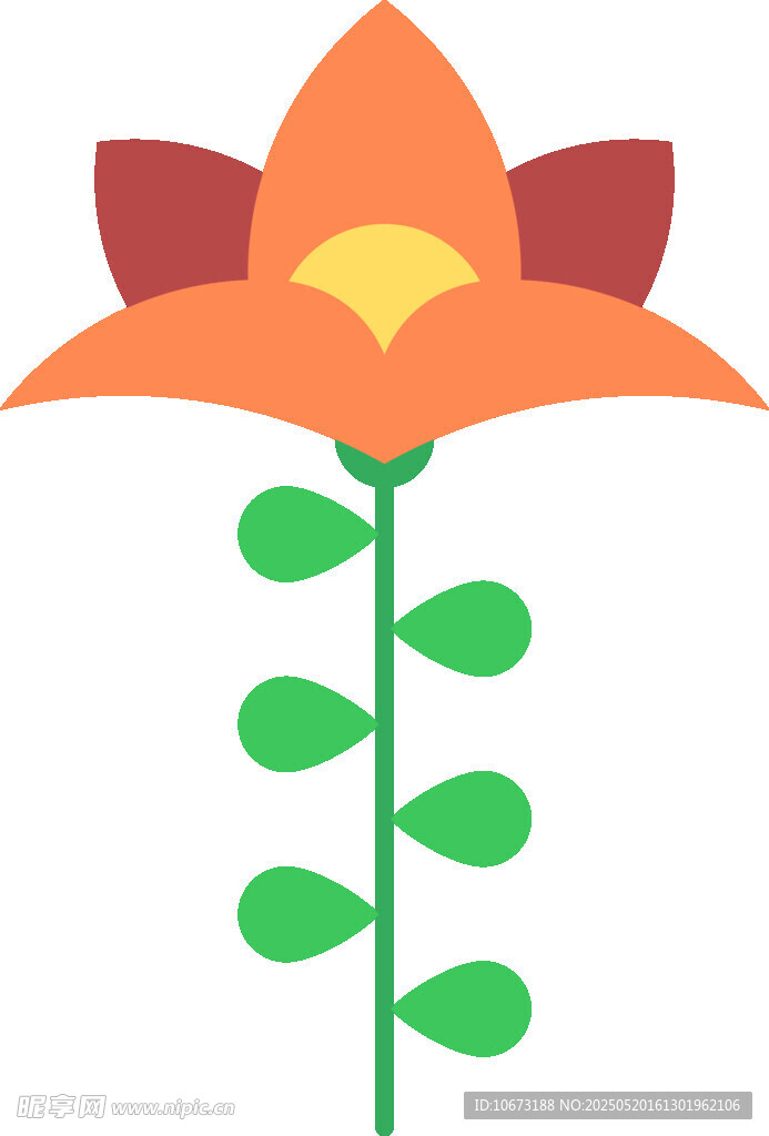 橙色花朵插画