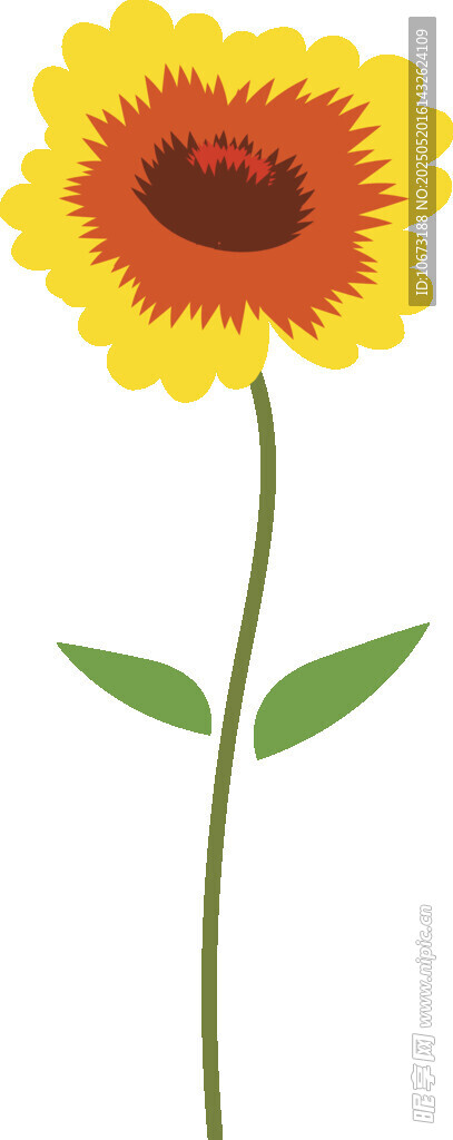 黄色向日葵插画图案