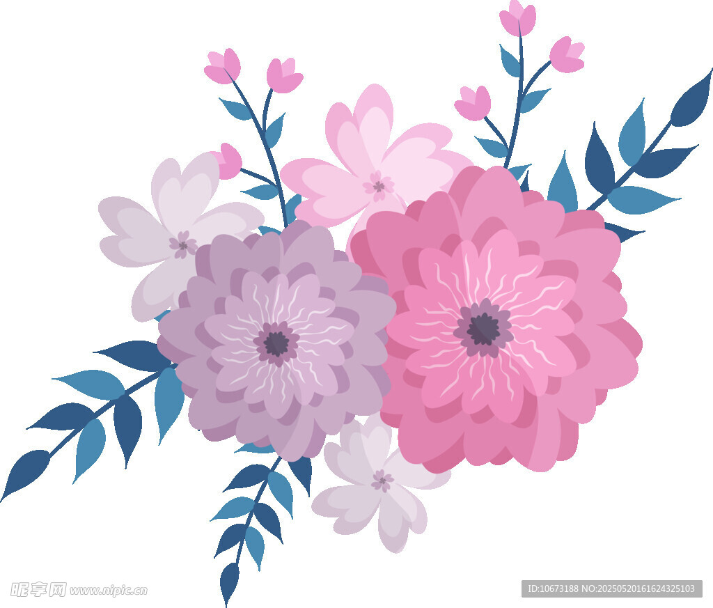 粉色花卉插画