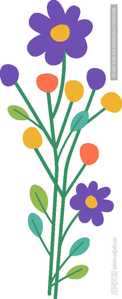 多彩花卉插画