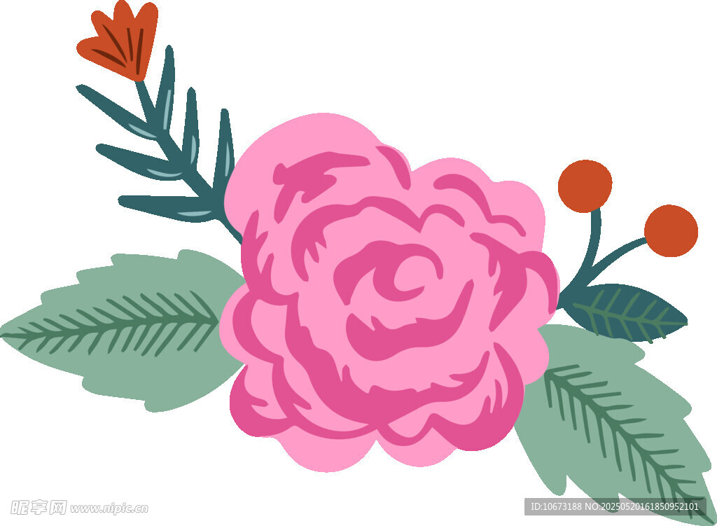 粉色花卉插画