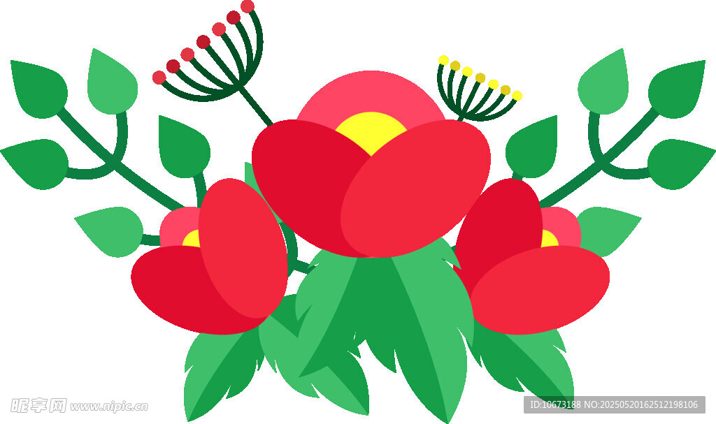 鲜艳花朵插画