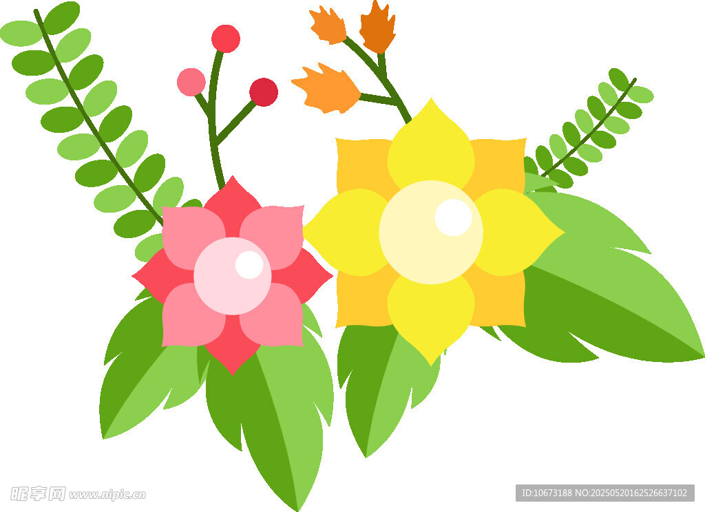 多彩花卉插画