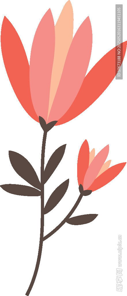简约手绘花卉图案