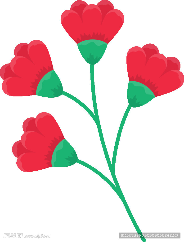 红色花朵插画