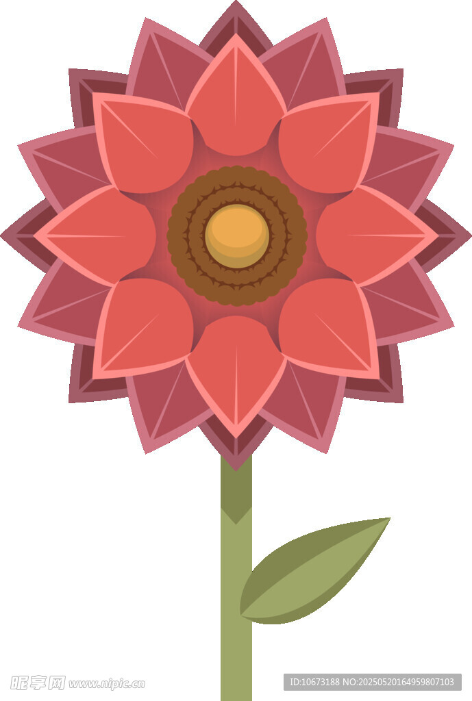 红色花朵插画