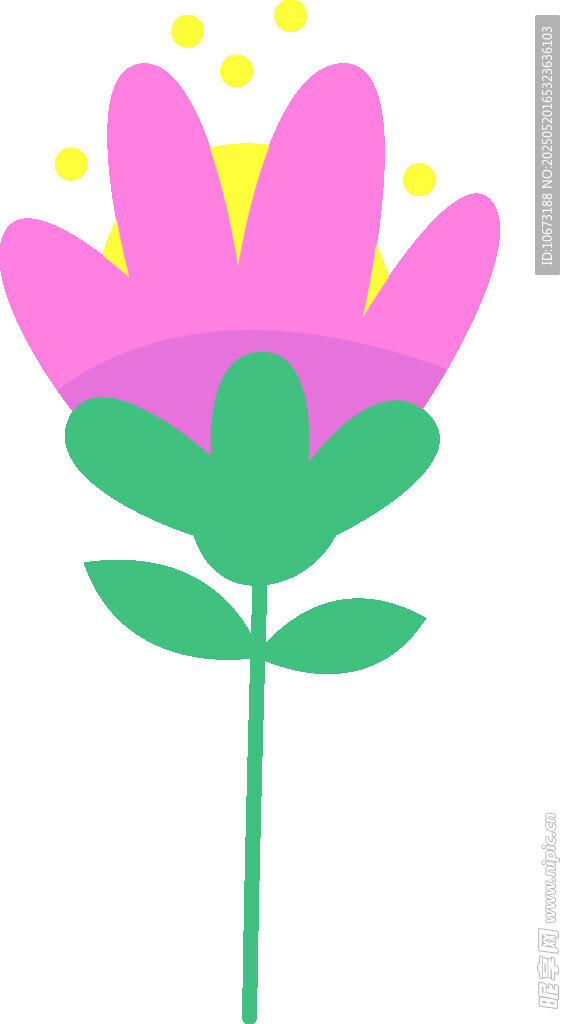 可爱手绘粉色花朵图案