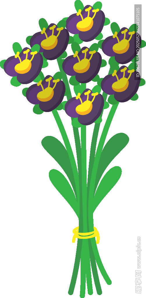 紫色花束插画