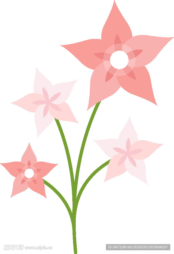 粉色五角花朵插画