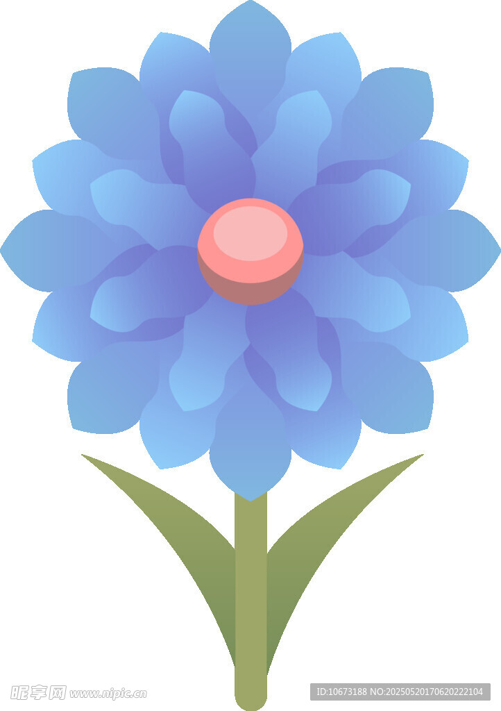 蓝色花朵插画