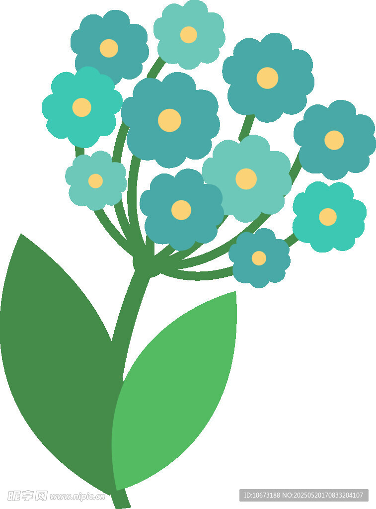 蓝色小花插画