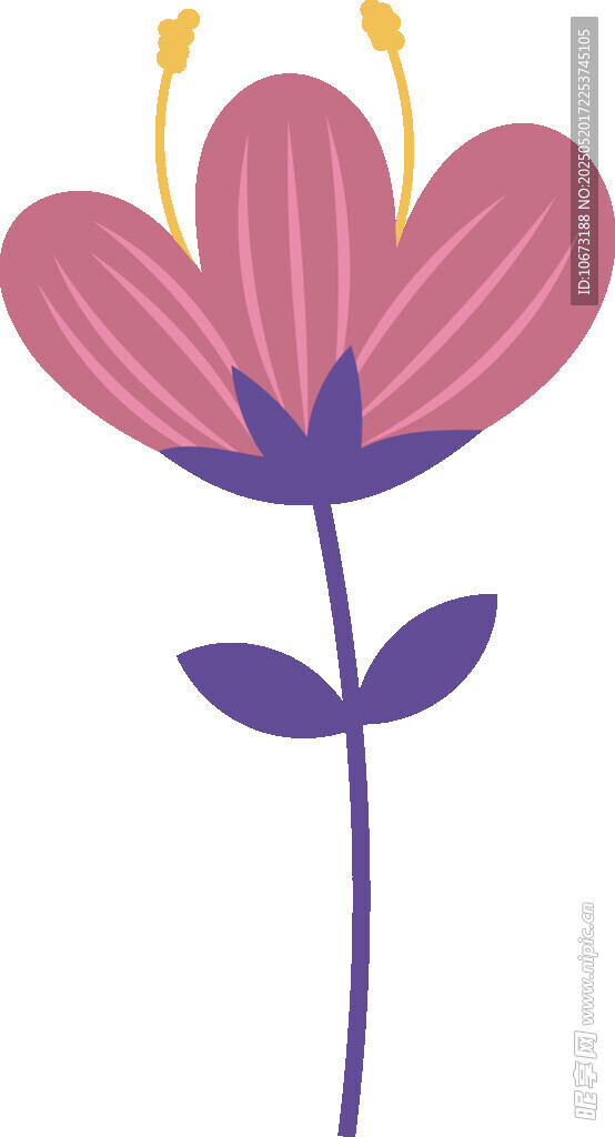 简约粉色花朵插画