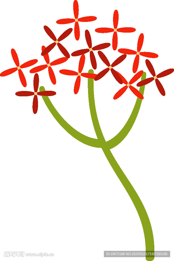 红色花朵插画