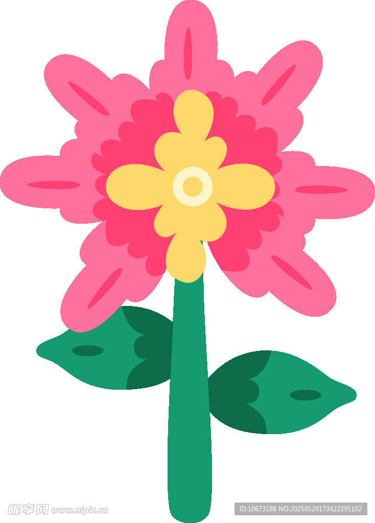 可爱手绘粉色花朵插画