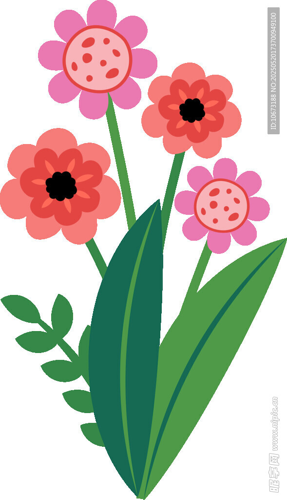 可爱粉色花朵插画