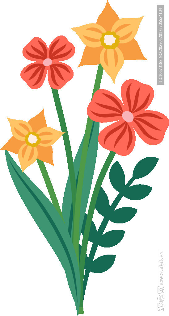 多彩花卉插画