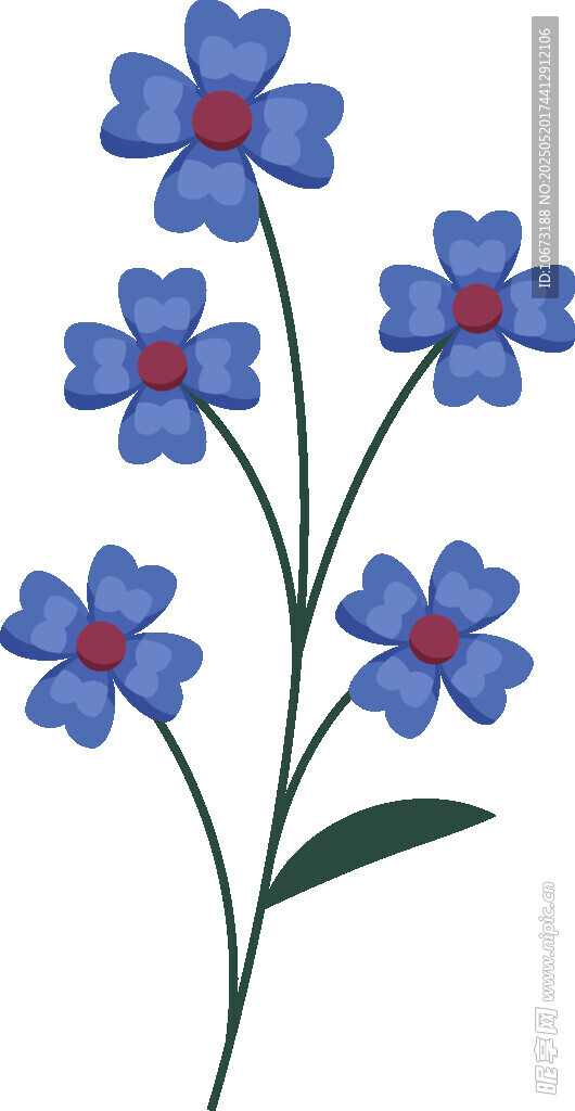 蓝色小花插画
