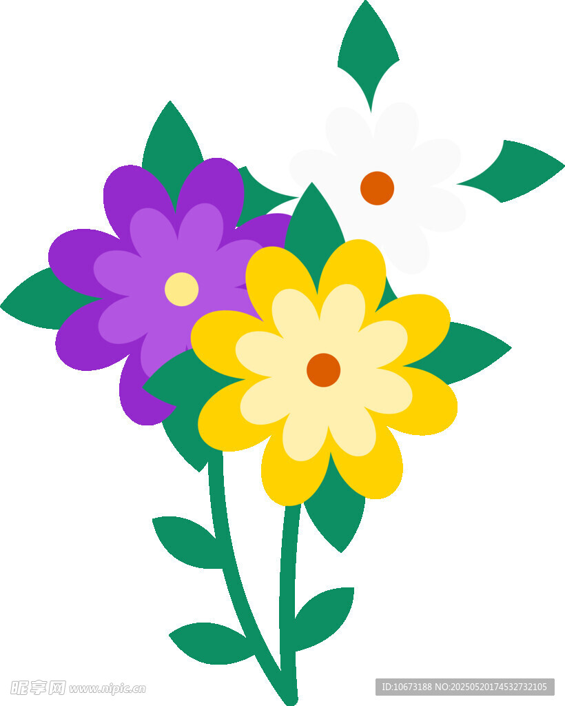 多彩花卉插画