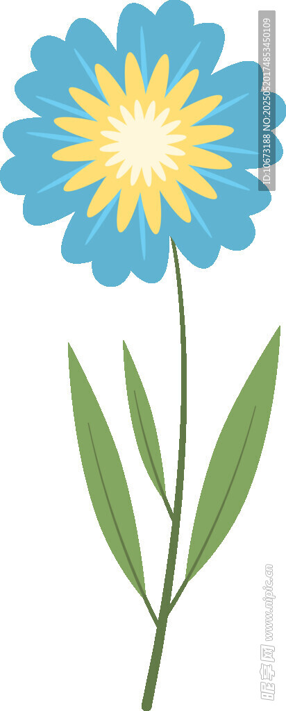 蓝色花朵插画