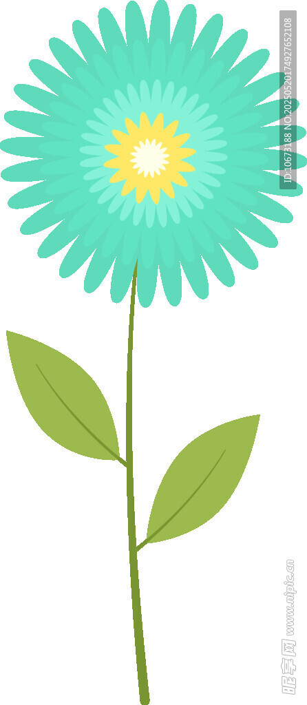 清新蓝花插画