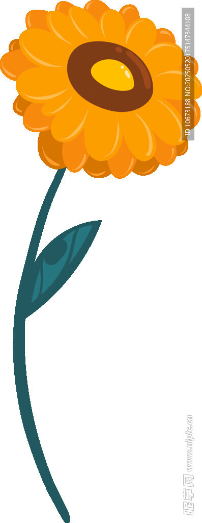 黄色向日葵插画图案
