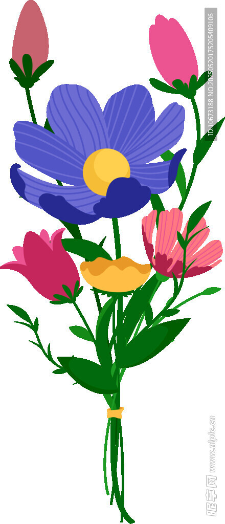 多彩花卉插画