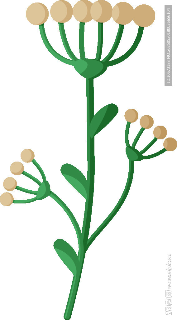 绿色花朵植物插画元素