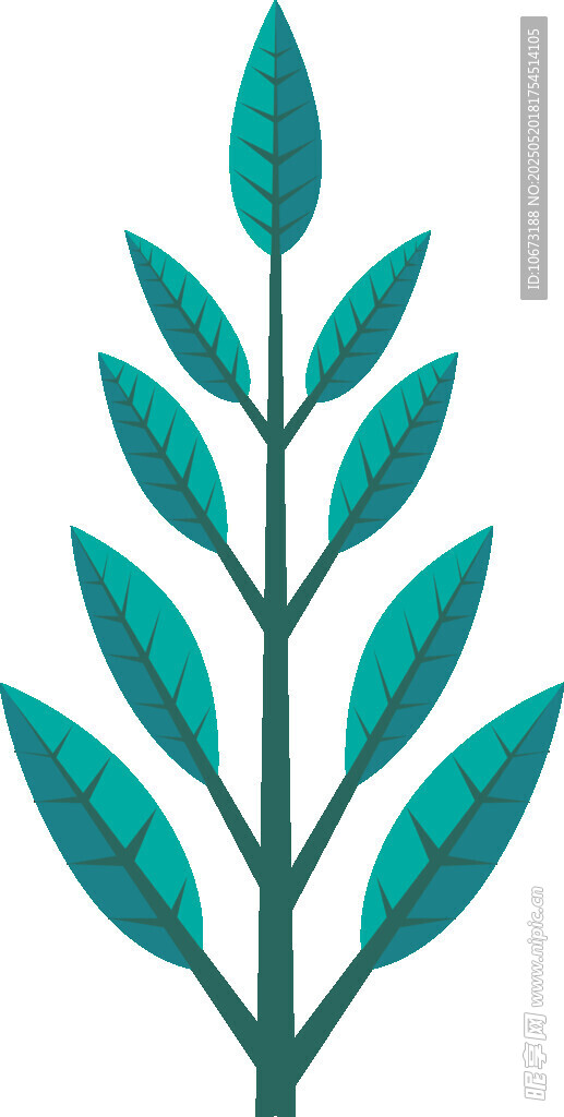 绿色植物枝叶矢量图