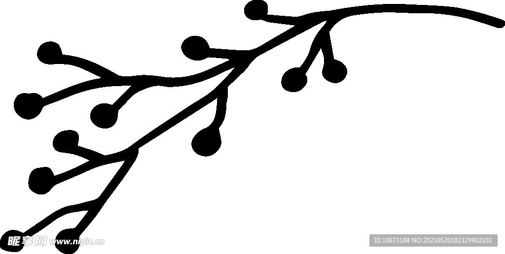 简约树枝图案装饰元素