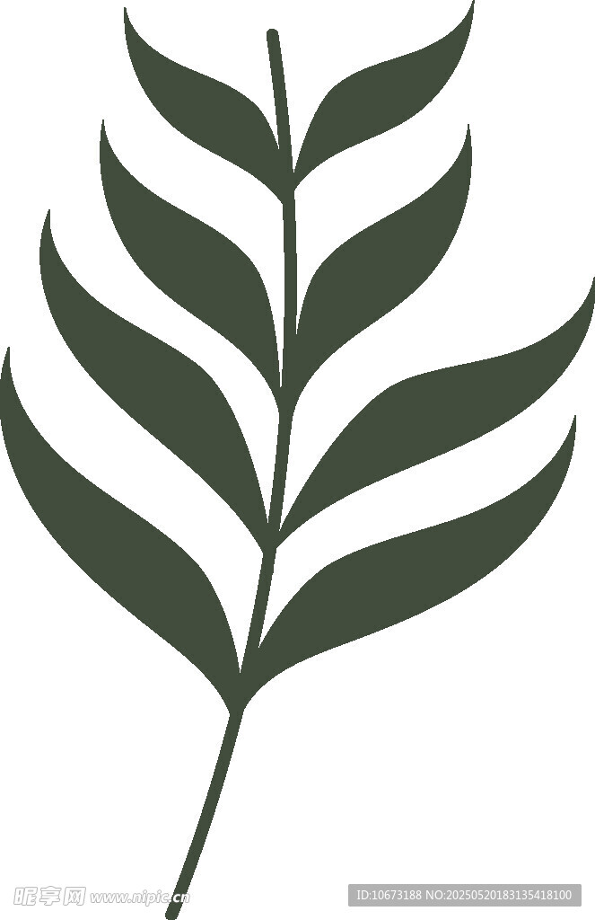 简约绿叶植物图案