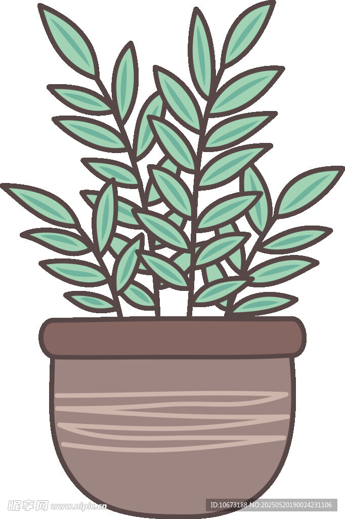 盆栽绿植插画