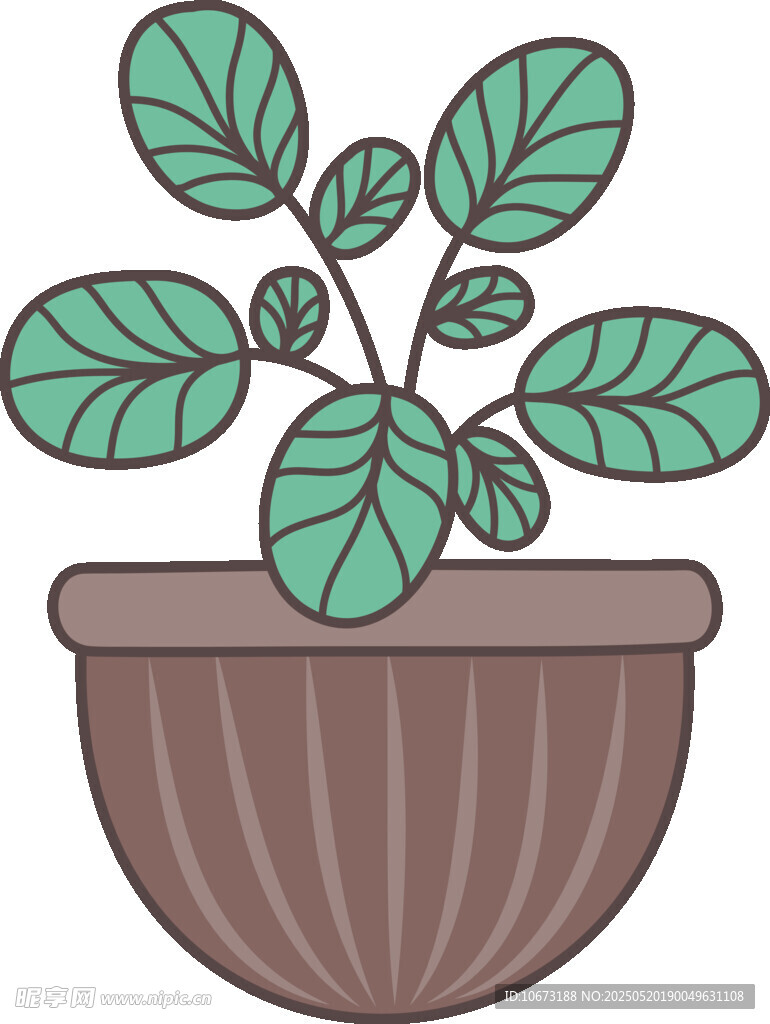 盆栽绿植插画