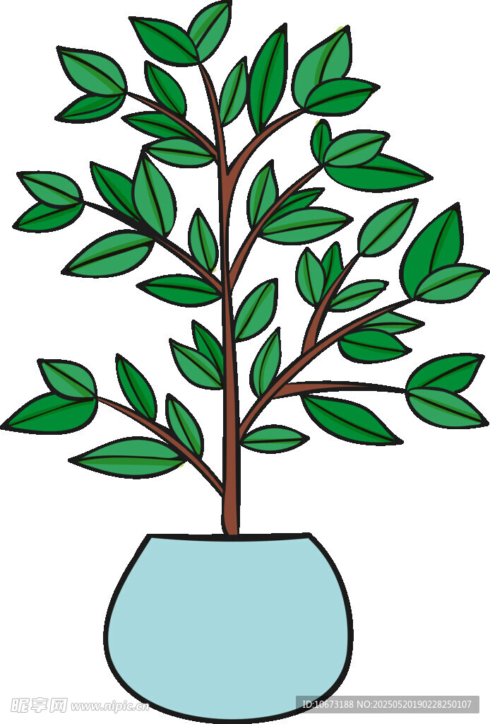 盆栽绿植插画