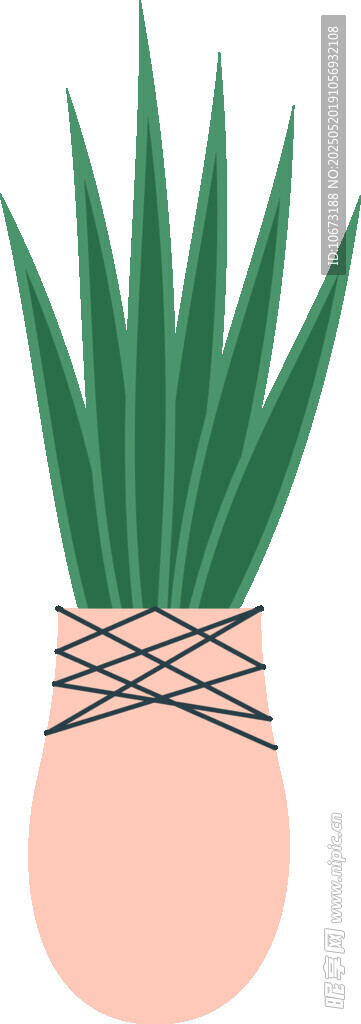 简约绿植盆栽插画