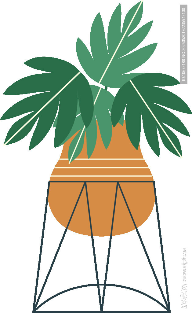 金属架上的绿植盆栽