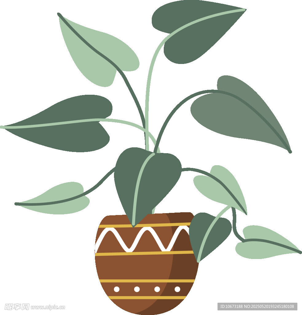 盆栽绿植插画