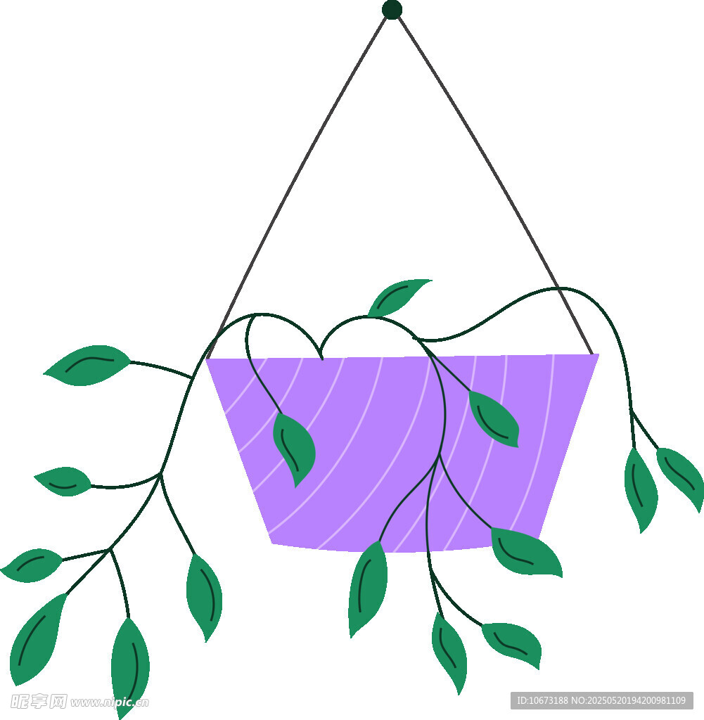 悬挂绿植盆栽插画