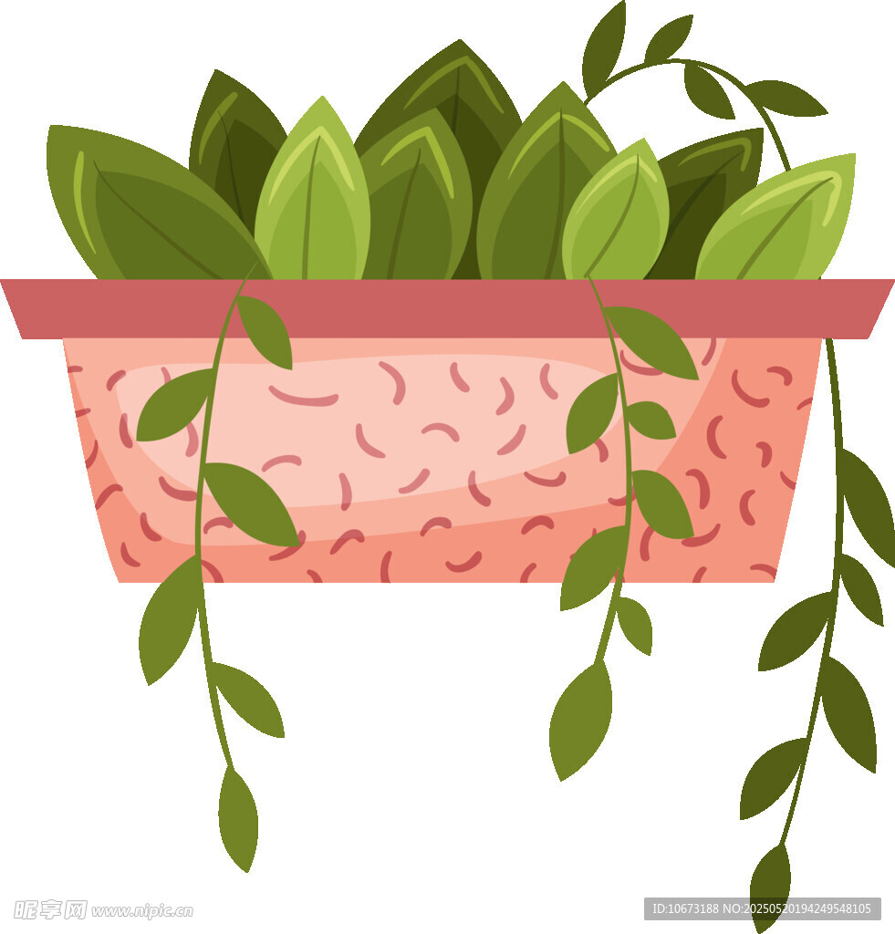 悬挂绿植盆栽插画