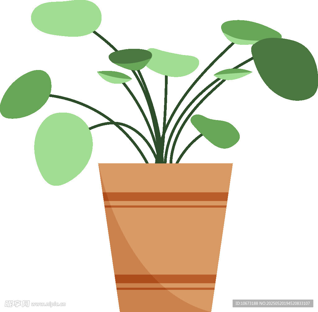 简约风绿植盆栽插画