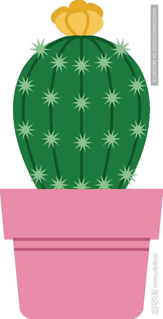粉色花盆中的可爱仙人掌