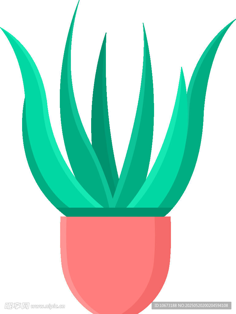 简约风绿植盆栽插画
