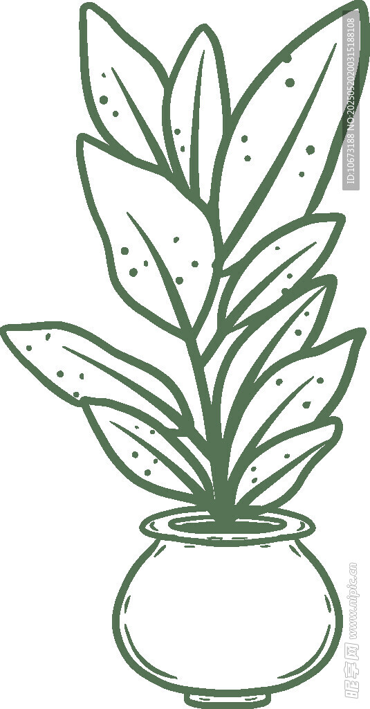 简约盆栽插画