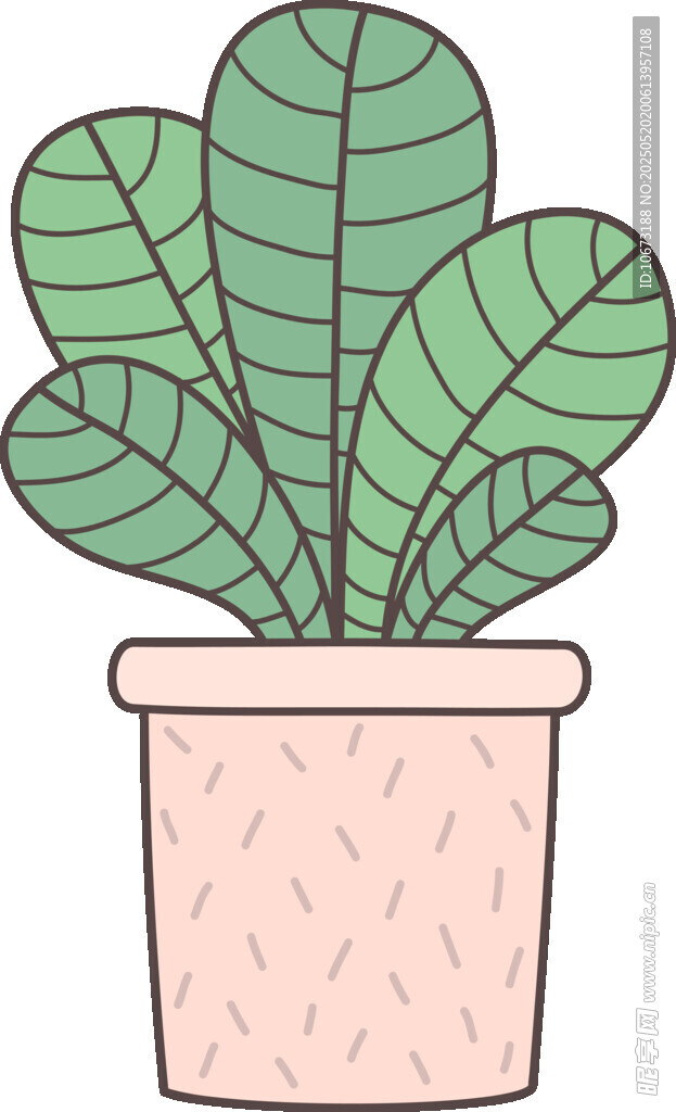 简约盆栽插画
