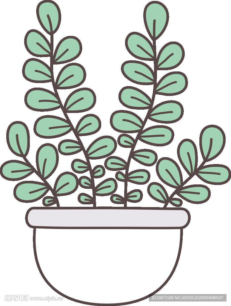 盆栽绿植插画
