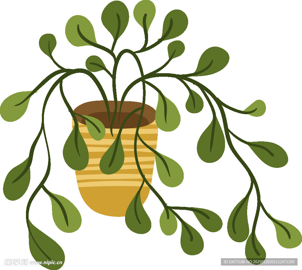 悬挂绿植盆栽插画