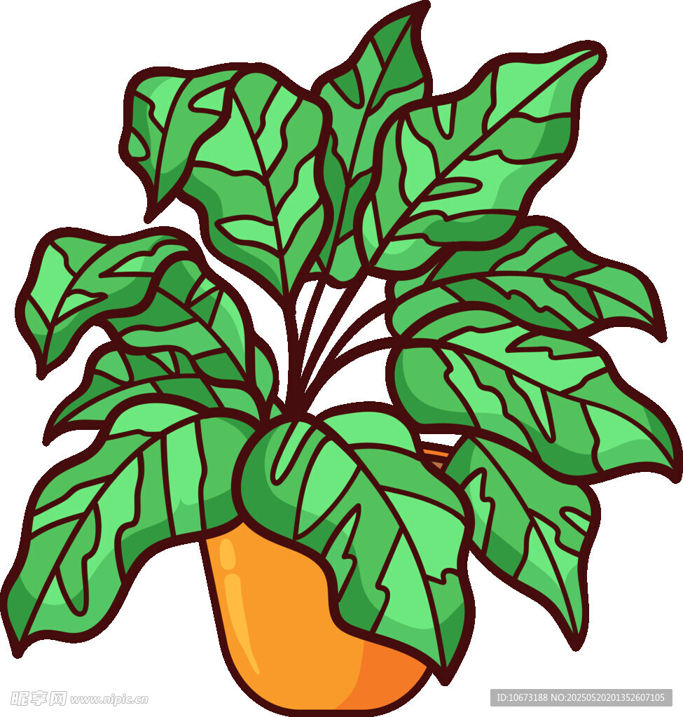 盆栽绿植插画